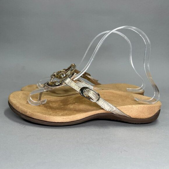 Vionic Ricci Sandals Women's Size 7 Metallic Jeweled Comfort Orthotic Flip Flops - Picture 5 of 11